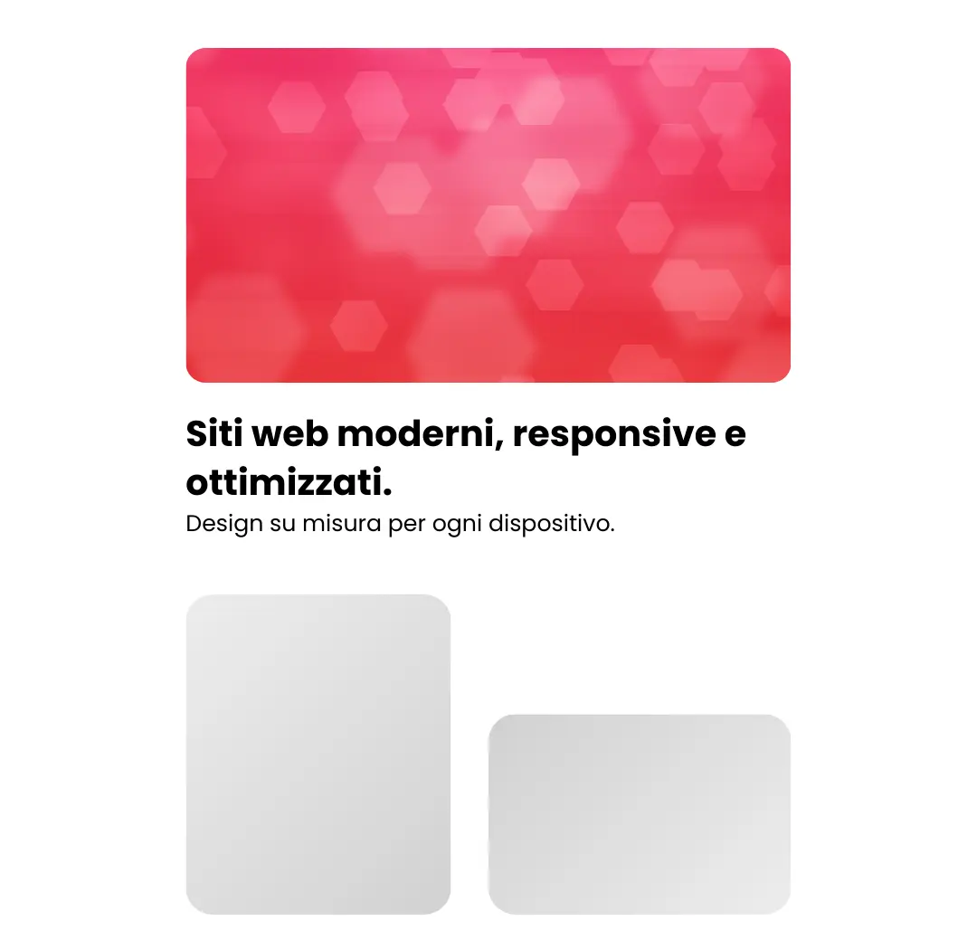 Grafisches Layout einer responsiven Website mit Hauptbild und zwei Inhaltsbereichen auf weißem Hintergrund.