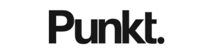 Logotipo de Punkt. en negro, tipografía limpia con punto final, para la página Digital Portfolio