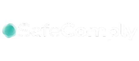 SafeComply-Logo für Cloud-Plattformen mit türkisfarbenem Kreis und weißer Schrift.