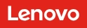 Logo ufficiale Lenovo su sfondo rosso.