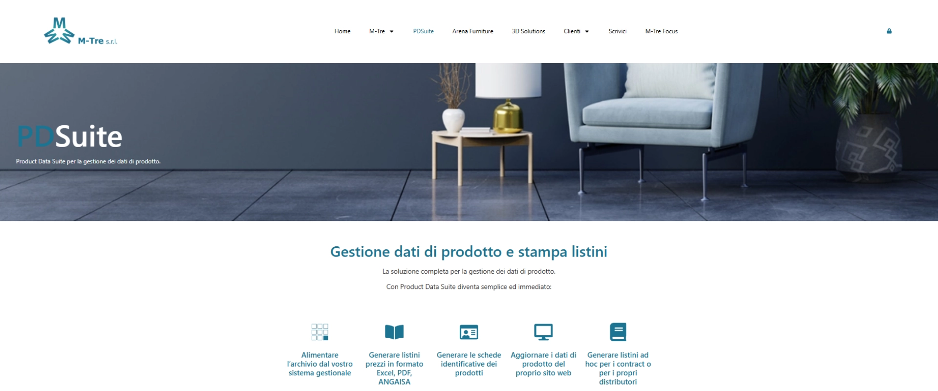 Interfaccia PDSuite per gestione dati di prodotto e listini