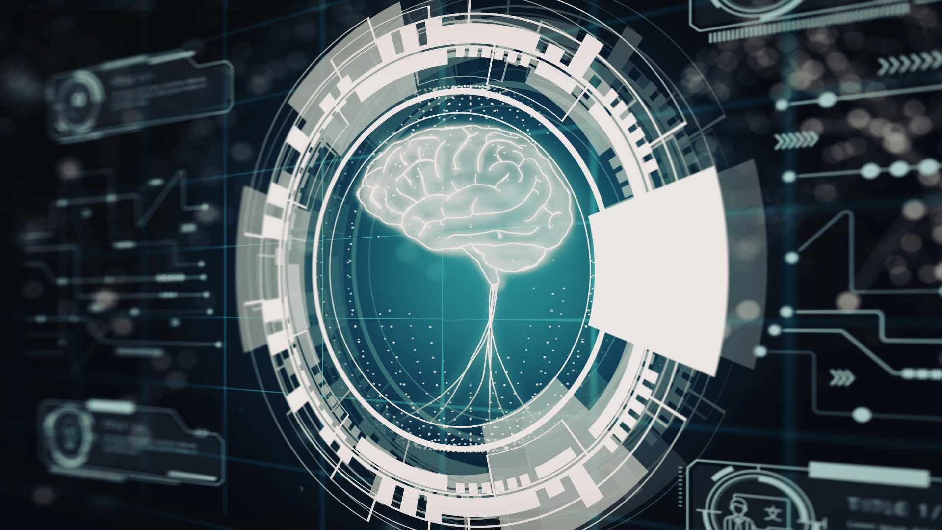 Cervello digitale con interfaccia tecnologica che rappresenta intelligenza artificiale e automazione dei processi