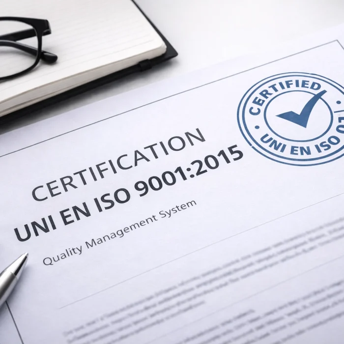 Certificato di qualità UNI EN ISO 9001 simbolo di affidabilità e credibilità